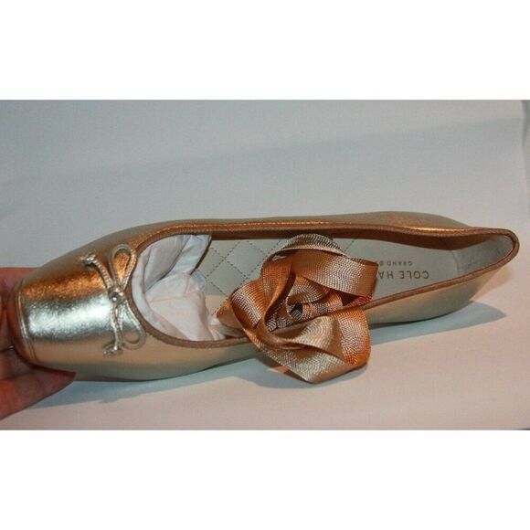 Cole Haan Women's 8.5B Downtown Ballet Gold Metallic Flats - New - Picture 7 of 7